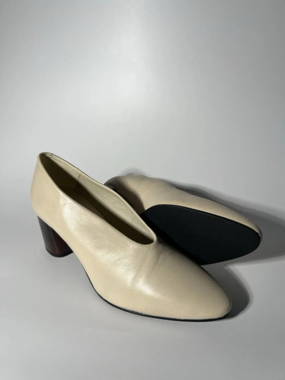 Vagabond Shoemakers Eve Women’s Pumps Cream Block Heel Shoes EU 37